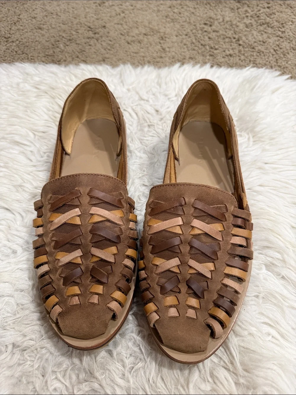 Nisolo Handwoven Leather Huarache Sandals Slip On Men's Size 9.5